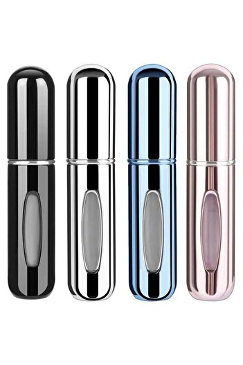 shaydx 4PCS Mini Refillable Perfume Atomizer Spray Bottles – 5ml Travel Size, Multicolor, Portable