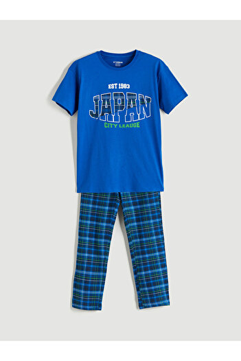 LC Waikiki Create Your Style with Uzg Store |   Crew Neck Printed Boys' Pajama Set