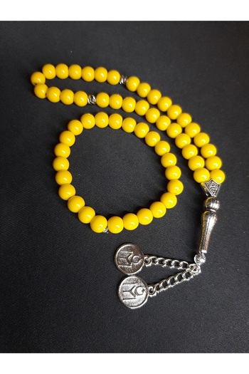 MRYart Yellow Glass Beads Prayer Beads and Bracelet Set