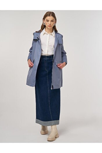 KYR Hooded Short Trench Coat Anthracite