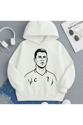 CLASSY.MODA Κριστιάνο Ρονάλντο Πορτογαλία Πρωτοβάθμια Ομάδα Καπετάνιος Νούμερο 7 Σχέδιο 3 Κλωστών Φούτερ με κουκούλα
