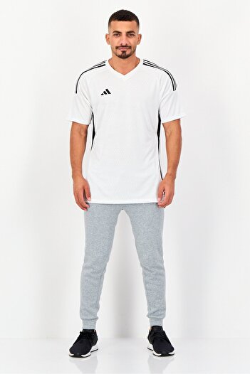adidas Men Regular Fit Brand Logo Short Sleeves Training Jersey, White