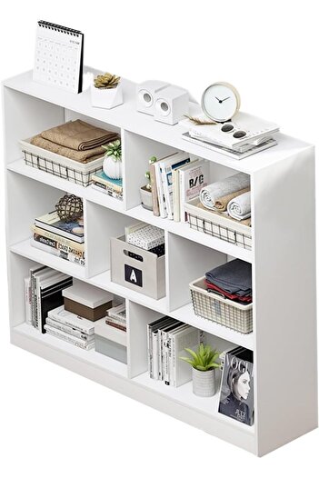 sharpdo Sharbedo Floor Bookshelf for Living Room – 3-Tier Storage Cabinet, White