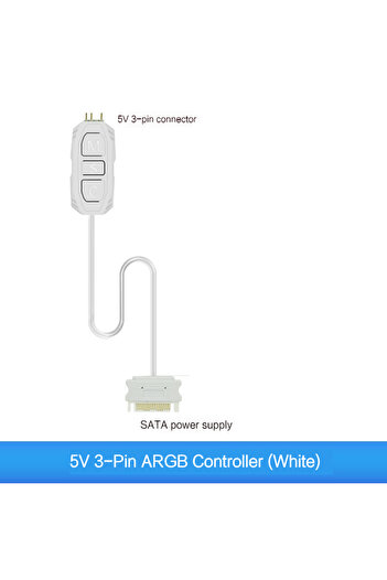 Choice White ARGB Adapter Coolcirc ARGB Controller 5V 3pin To SATA Power Supply Mini RGB Controller 3PIN Hu