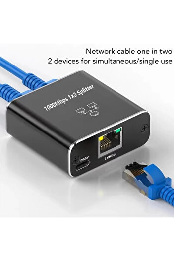 Choice black Network Cable Splitter With One To Two Simultaneous Internet Access, Rj45 Splitter With One To
