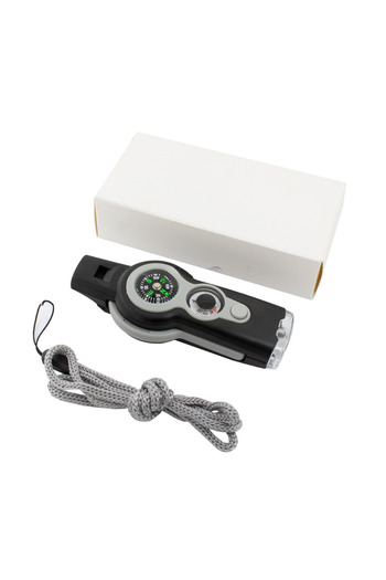 Choice GRAY 1pc 7 in1 Outdoor Survival Whistle Emergency Tools Camping Hiking Rescue Emergency Loud Whistle