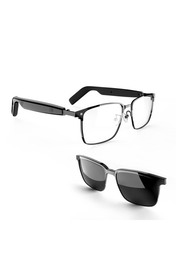 Choice black SG20 TWS 2-in-1 Smart Bluetooth Glasses - Convertible Sunglasses & Clear Lenses, Wireless Audi