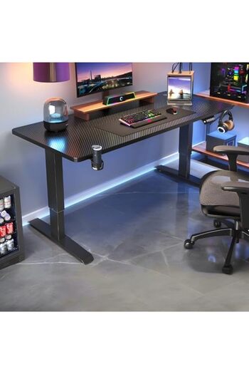 sharpdo Smart Electric Gaming Table with Cup Holder, Height Adjustable 73 ~ 118 cm, Suitable for Bedroom and