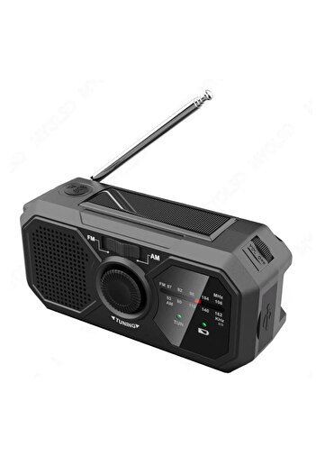 Vikefon black Portable Solar Radio Emergency Kits first Aid Radio with Crank Dynamo AM/FM Radio Blackout Pow