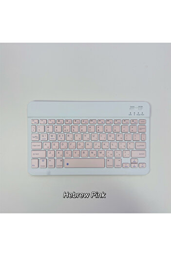 Choice 10Hebrew Pink Hebrew language Ultra-Slim Bluetooth Keyboard Portable Mini Wireless Rechargeable for