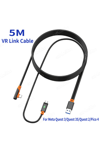 Choice Black VR Link Cable For Meta Quest 3 VR Headset Fast Charging USB3.0 Gen2 to Type-C 5Gbps Data Trans