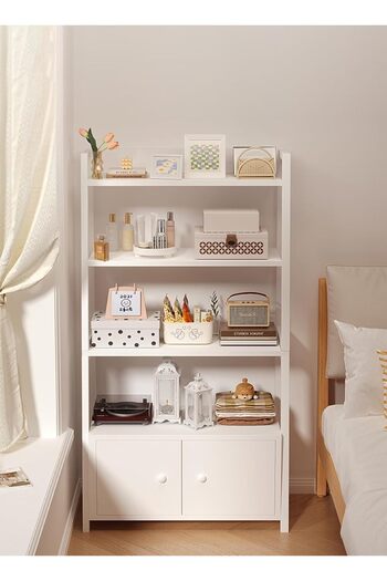 sharpdo Bedroom Bedside Multi-Layer Bookcase Shelf with Independent Storage Cabinet