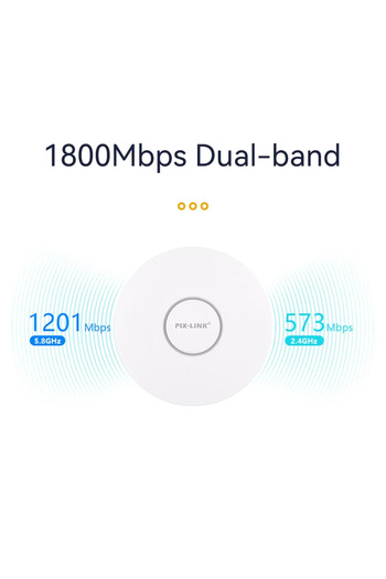 Choice نقطة وصول لاسلكية PIX-LINK CAP07 1800M WiFi 6 ثنائية النطاق لوحة سقف نقطة وصول POE 802.11.ax Gigabit Access P...