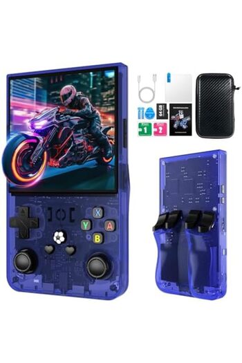 Generic R36MAX Retro Handheld Game Console-Blue