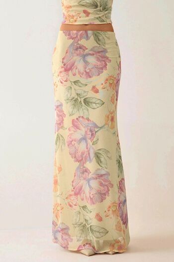 Hiccup Low Waist Floral Long Skirt