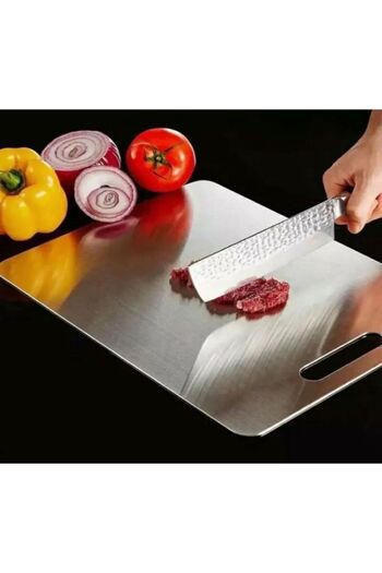 pınars Stellica304 Quality Stainless Steel Cutting Board – Durable and Hygienic Kitchen Utensil