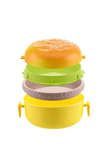 Hediye Rüzgarı Hamburger Shaped Lunch Box Fun for Kids Portable Lunch Box for School and Picnic