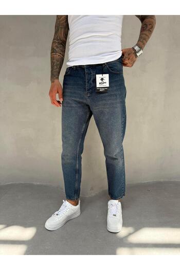 KağanKY Lacivert Yıkamalı Boyfriend Jean