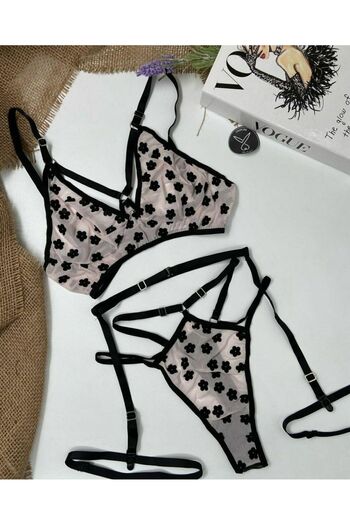 WİYONA Women's Pink Heart Leg Band Garter Set