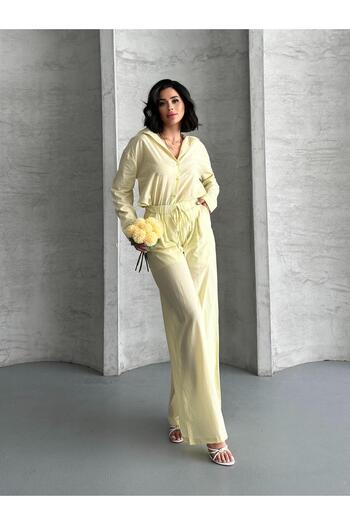 FERZOLAİO Lemon Yellow Relaxed Fit Shirt Trousers Double Suit