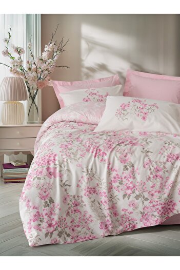 Cotton Box Double Duvet Cover Set Floren Pink