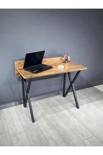 hey modüler mobilya Buse Çalışma Masası Ofis Bilgisayar Masası + Katlanır Sandalyeli 103 cm Metal Siyah Ayak