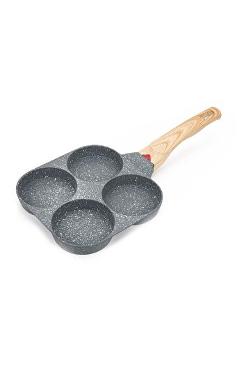 UIQ Taope pancake pan, aluminum omelette pan with 4 non-stick holes, with brush