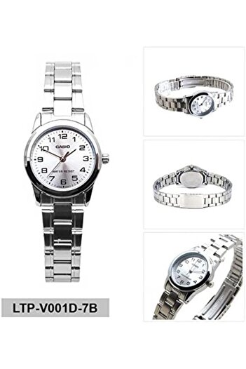 Casio Women's Watch - LTP-V001D-7BUDF Silver Dial, Silver Band