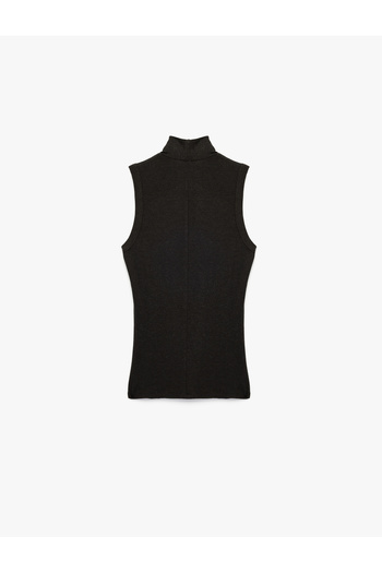 Koton Sheep Wool Blended Slim Fit Stand Collar Sleeveless Bodysuit