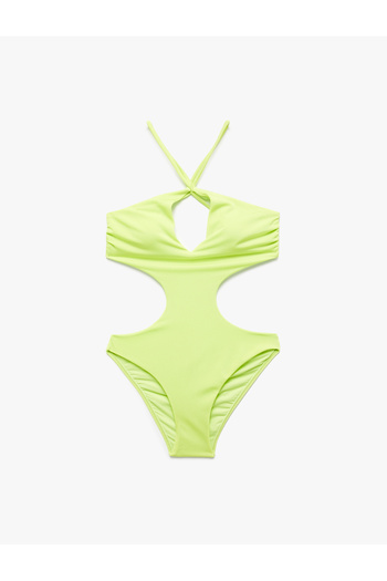 Koton Halter Neckline Shiny Mayokini with Rope Strap
