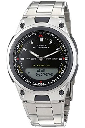 Casio Men's Watch - AW-80D-1AVDF Black Dial, Silver Band