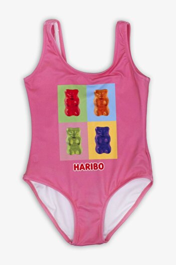 Haribo Licensed Girl's Swimsuit for Ages 3-12-Pink