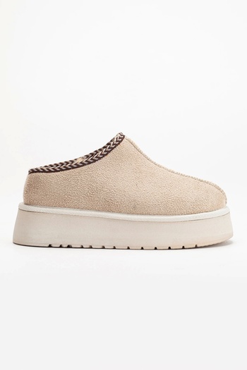 brawerlife Uggly Equivalent Mini Suede Women's Beige Boots