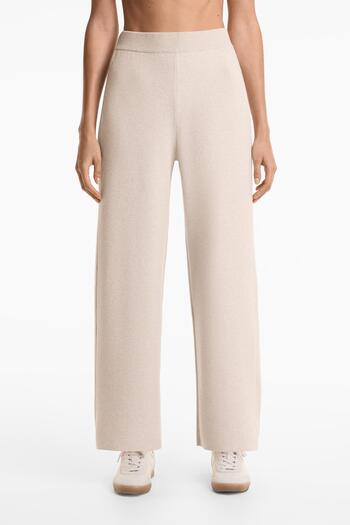 Oysho Straight side rib knit trousers