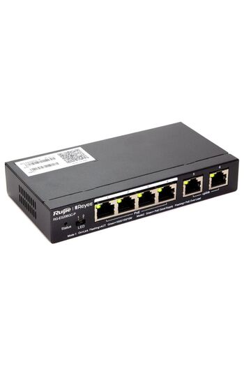 REYEE RG-ES206GS-P مفتاح جيجابت ذكي مُدار سحابيًا بستة منافذ PoE | 4 منافذ PoE+ (بميزانية 54 واط)