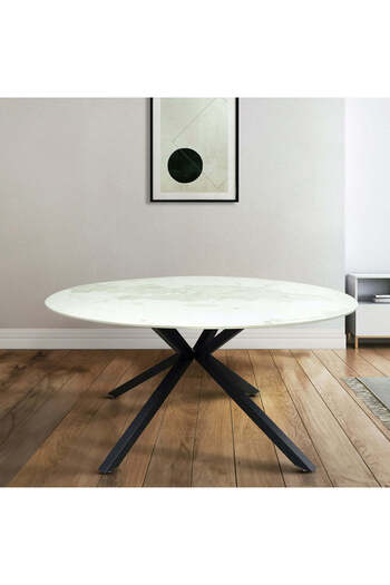 Vanity Living Dining Table - Livoro Cream Round 6-Seater
