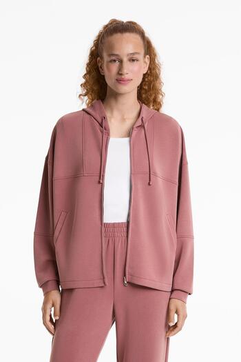 Oysho Hooded jacket with soft-touch modal
