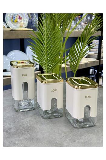 ACAR Mabel Vacuum Lid 3 Piece Metal Gold Jar
