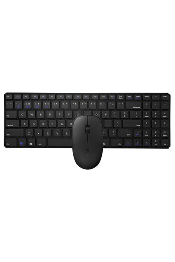 Rapoo لوحة مفاتيح وماوس لاسلكيان 9300M (لوحة مفاتيح QWERTY وماوس بلوتوث مريح) أسود