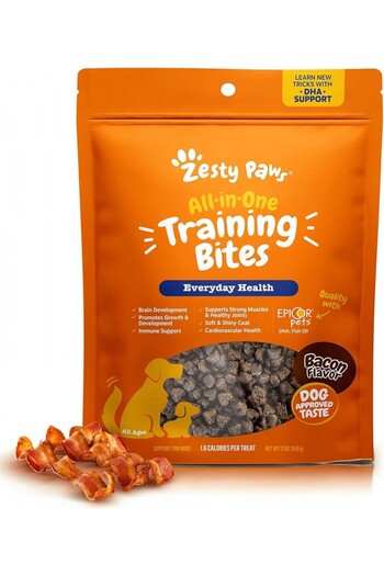Zesty Paws Dog Training Bites – Bacon – 12oz/340g