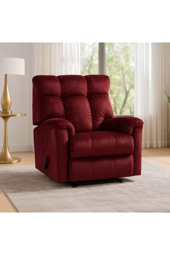 BACK COMFORT Prime Velvet Recliner Chair, Adjustable Back & Footrest