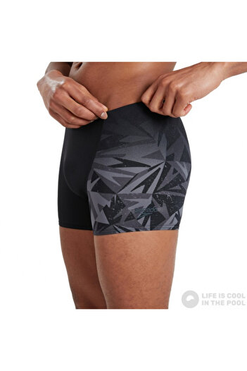 SPEEDO Boxers Hyper Boom Placement V-Cut Aquashort Black/Oxide Grey, size 30 (75 cm)