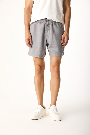 VENA Alex Elastic Waist 100% Linen Shorts
