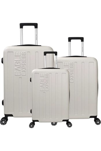 EAGLE EXPRESS EAGLE EXPRESS Venture Hard-Sided Luggage Set, ABS Material, Sizes 20, 24, 28 cm, White (EE-AHT-131)