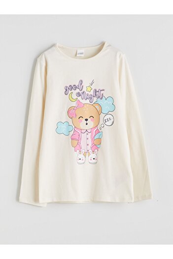 LC Waikiki Lcw Kids New Season Crew Neck Girls Pajamas Set
