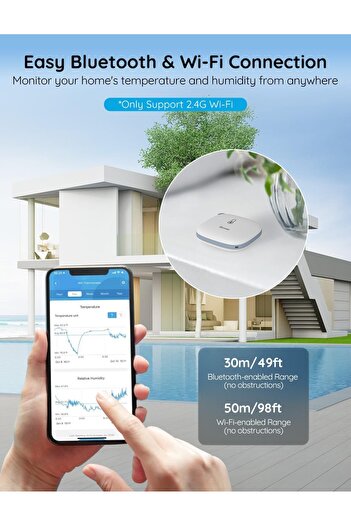 Govee WiFi Temperature and Humidity Monitor with Smart Alerts and Free Data Storage