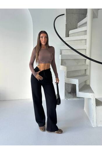 VESS MODA Γυναικείο Βαμβακερό Παντελόνι Φούτερ με τρεις κλωστές
