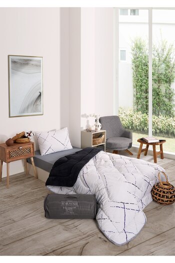 Sudemhome Single Double Sided Luxury Welsoft Elite Quilt Soft Fleece Quilt Pillow Case Reflection Smoked