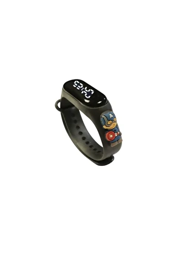 Mixbo Ceas Pentru Copii, Bratara Silicon Reglabila Mixbo, Baterie Integrata, Cadran Digital, Negru, Erou,