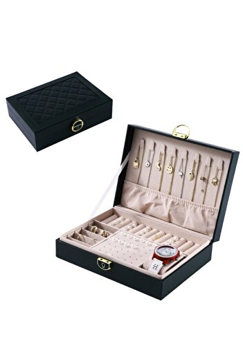 gaman Gmn10 Luxury Jewelry-Jewelry Storage Box with Lockable Key Large-Size Multi Jewelry Organizer